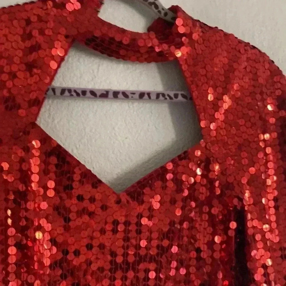 Red Sequin Dress - Picture 3 of 9
